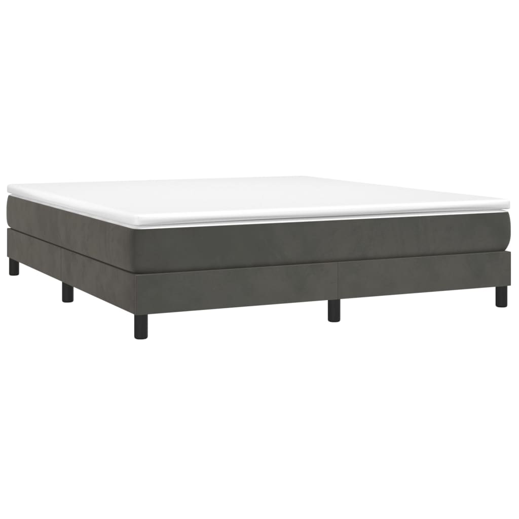 Boxspring sengeramme Mørkegrå 180x200 cm Fløjl