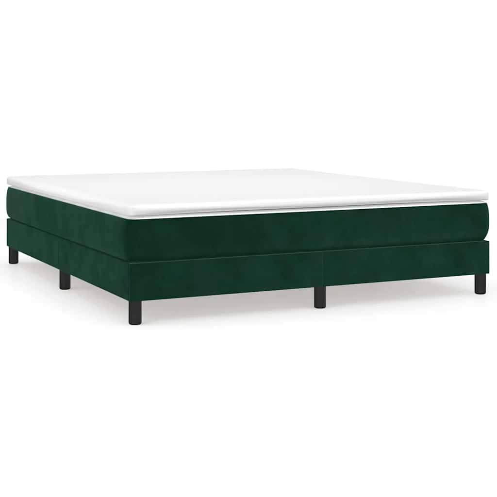 Boxspring sengeramme Mørkegrøn 180x200 cm Fløjl