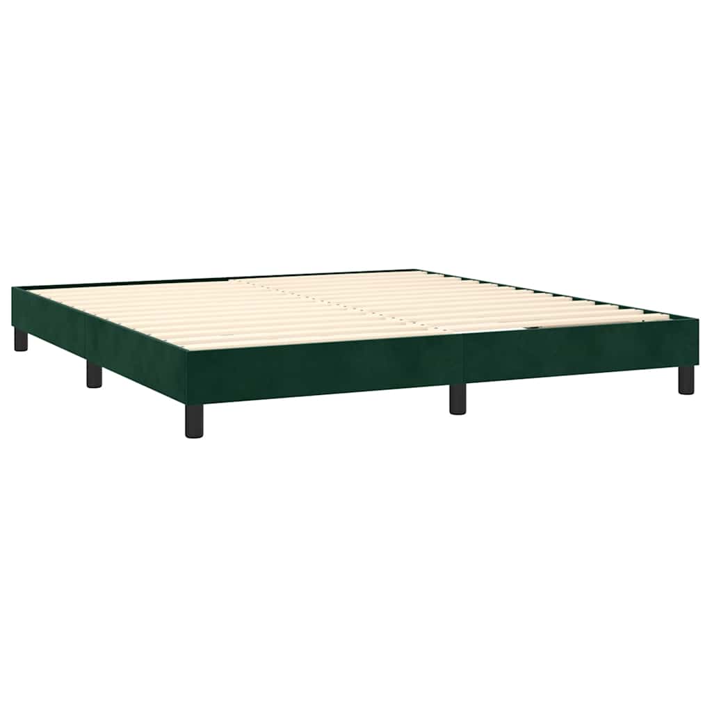 Boxspring sengeramme Mørkegrøn 180x200 cm Fløjl