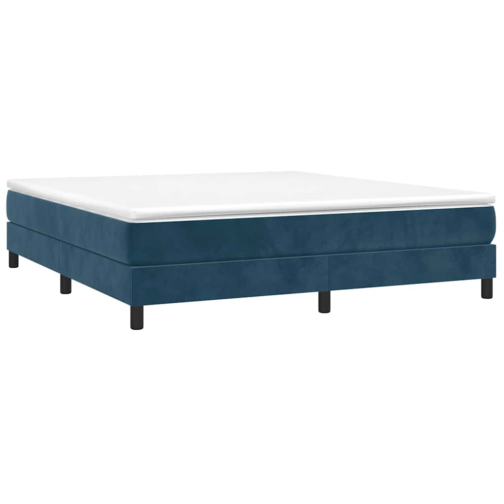 Boxspring sengeramme Mørkeblå 180x200 cm Fløjl