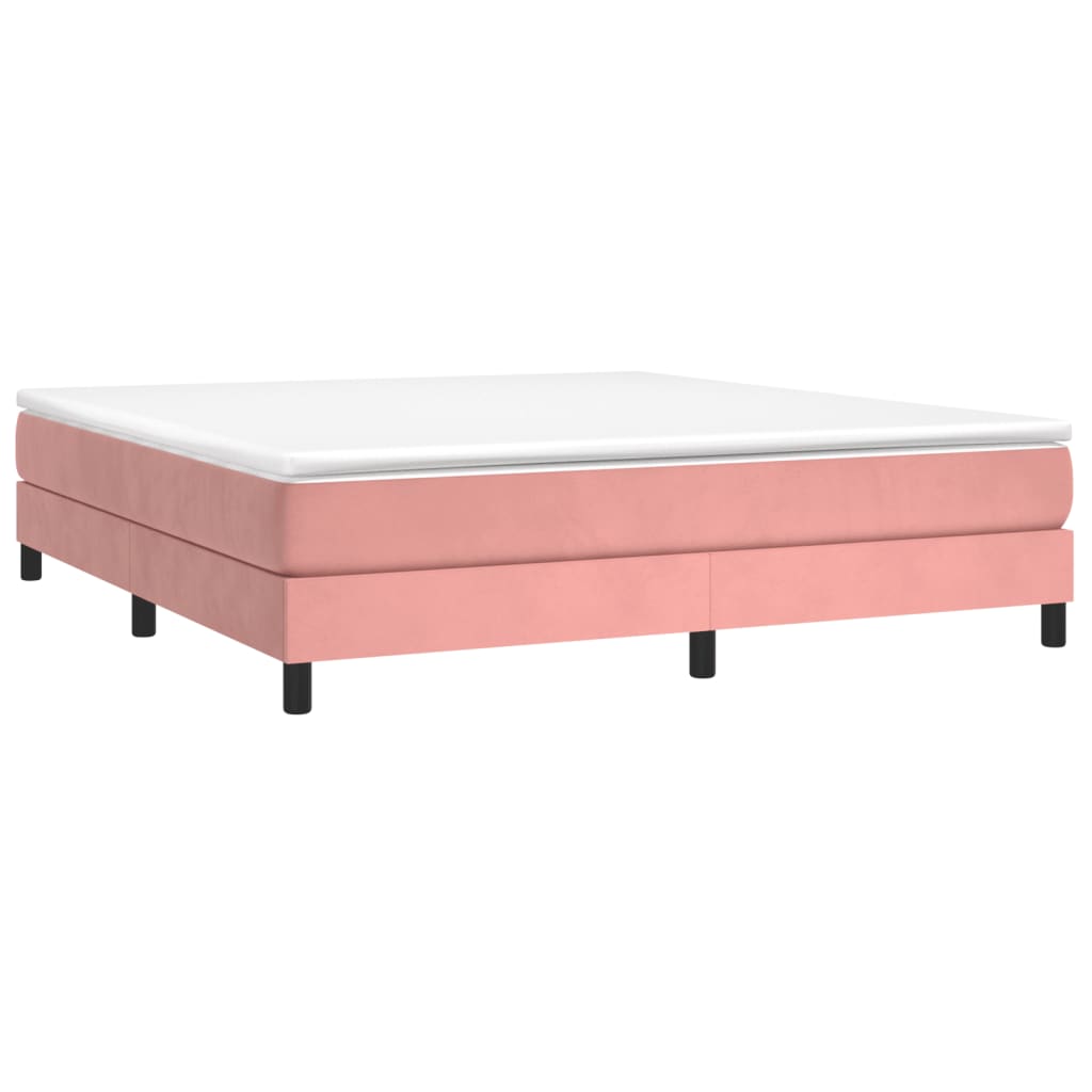 Boxspring sengeramme 180x200 cm fløjl pink