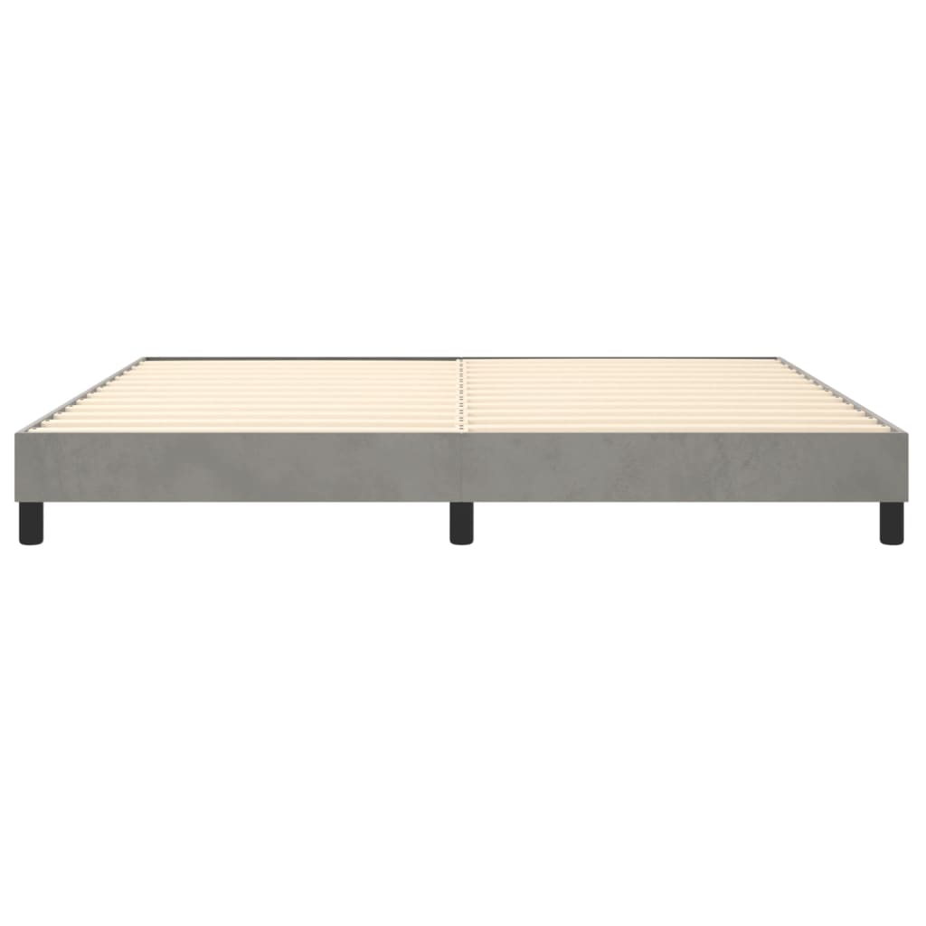 Boxspring sengeramme Lysegrå 200x200 cm Fløjl