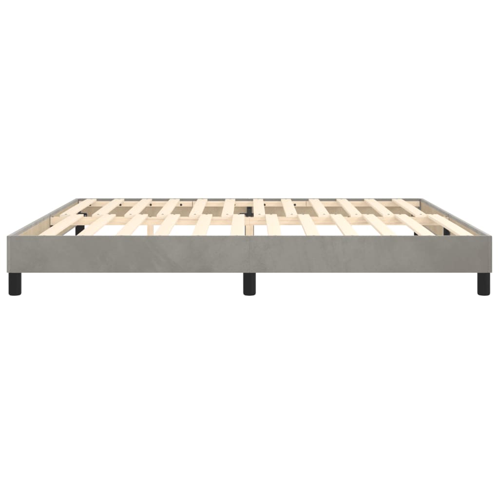 Boxspring sengeramme Lysegrå 200x200 cm Fløjl