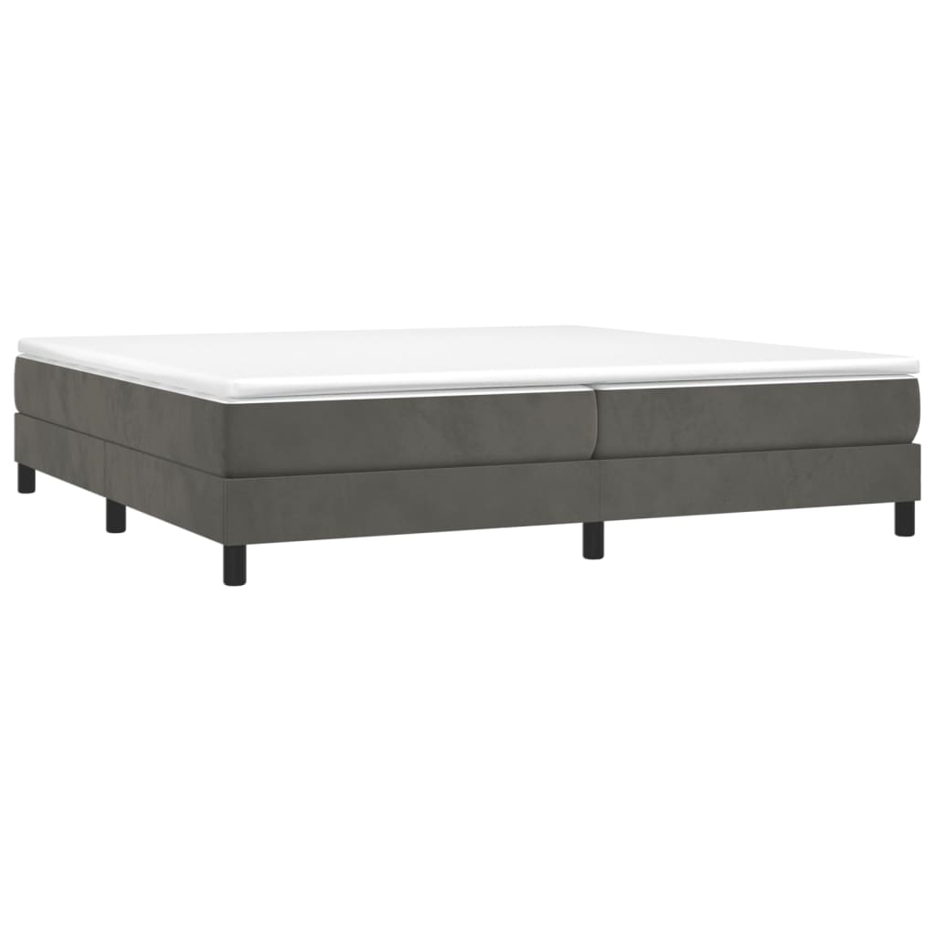 Boxspring sengeramme Mørkegrå 200x200 cm Fløjl