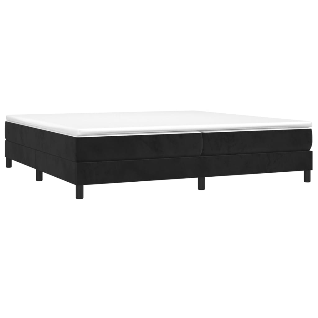 Boxspring sengeramme Sort 200x200 cm Fløjl