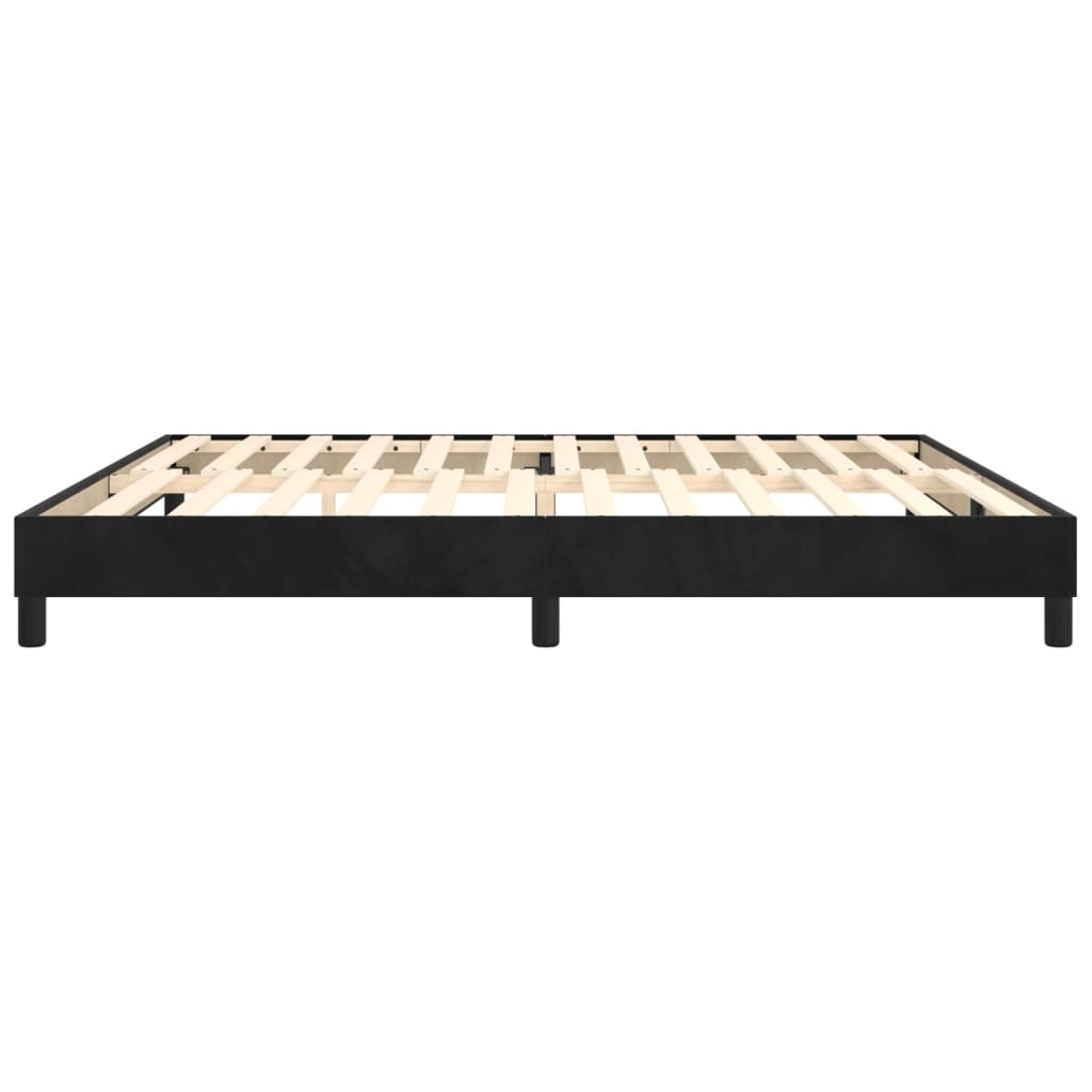 Boxspring sengeramme Sort 200x200 cm Fløjl