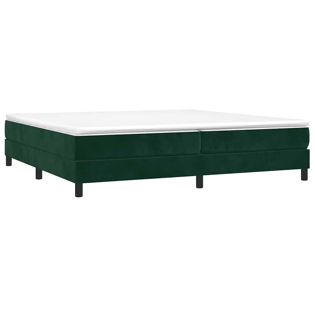 Boxspring sengeramme Mørkegrøn 200x200 cm Fløjl