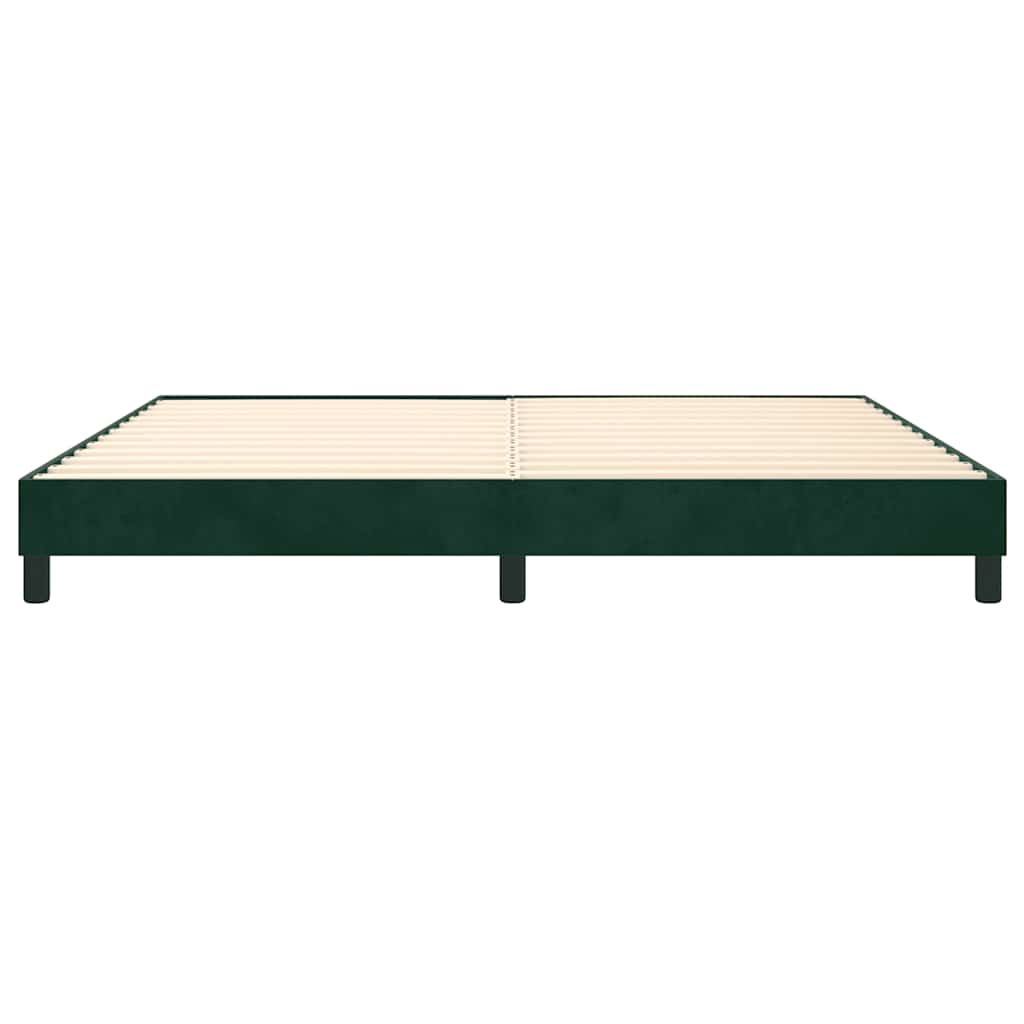 Boxspring sengeramme Mørkegrøn 200x200 cm Fløjl