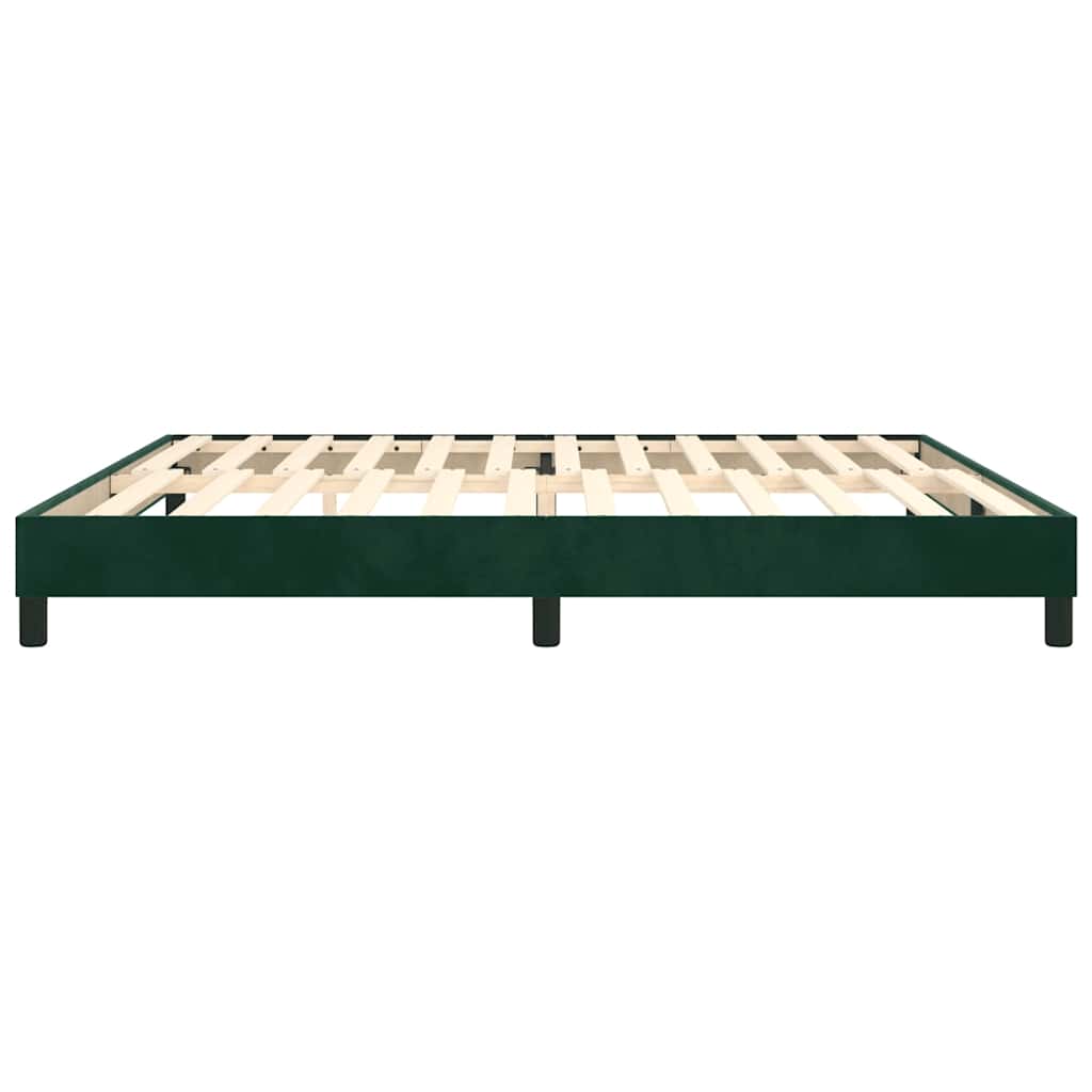 Boxspring sengeramme Mørkegrøn 200x200 cm Fløjl