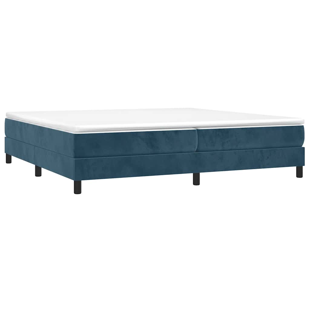 Boxspring sengeramme Mørkeblå 200x200 cm Fløjl