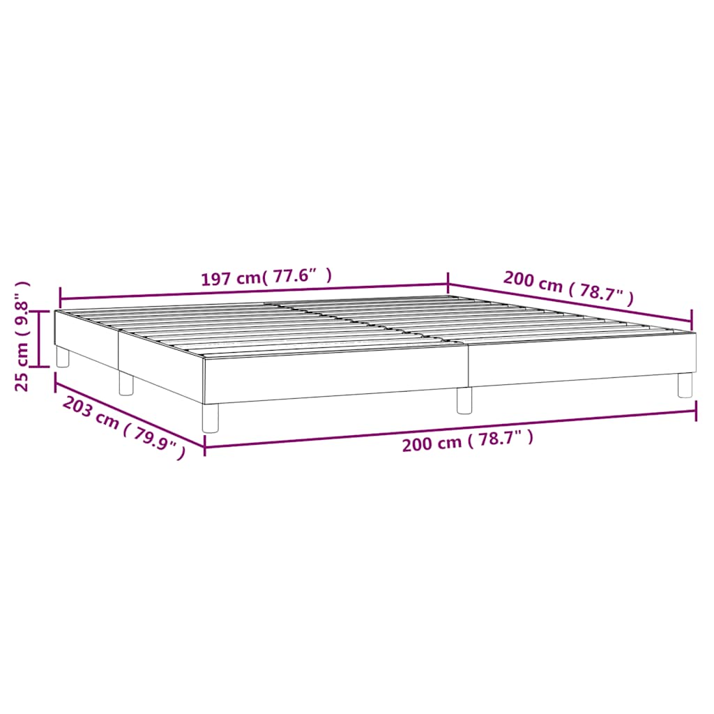 Boxspring sengeramme Mørkeblå 200x200 cm Fløjl