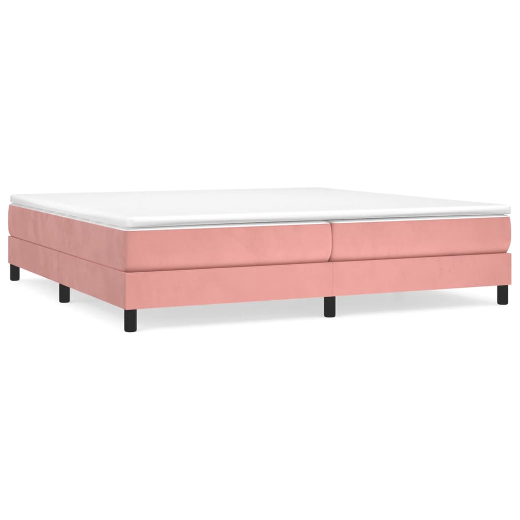 Boxspring sengeramme 200x200 cm fløjl pink