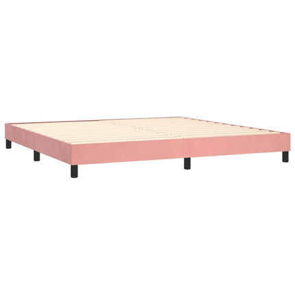 Boxspring sengeramme 200x200 cm fløjl pink