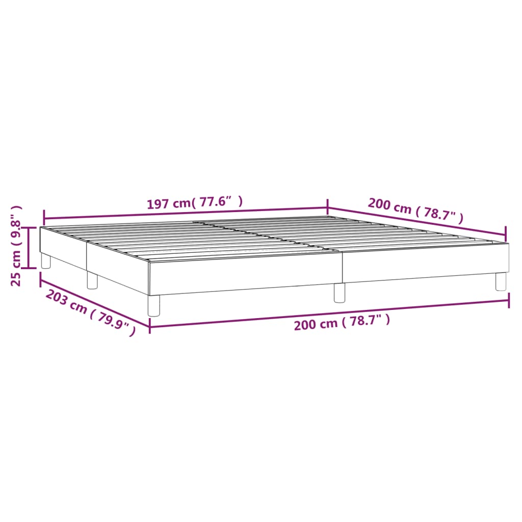 Boxspring sengeramme 200x200 cm fløjl pink