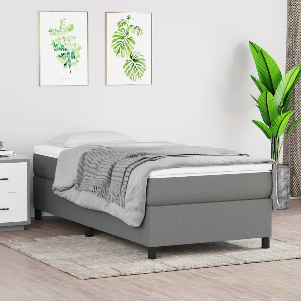 Boxspring sengeramme Mørkegrå 80x200 cm Stof billede