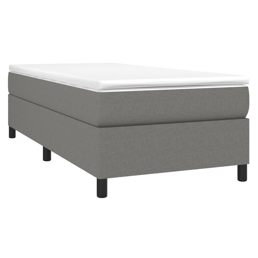 Boxspring sengeramme Mørkegrå 90x190 cm Stof