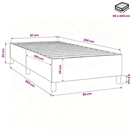 Boxspring sengeramme 90x200 cm stof grøn