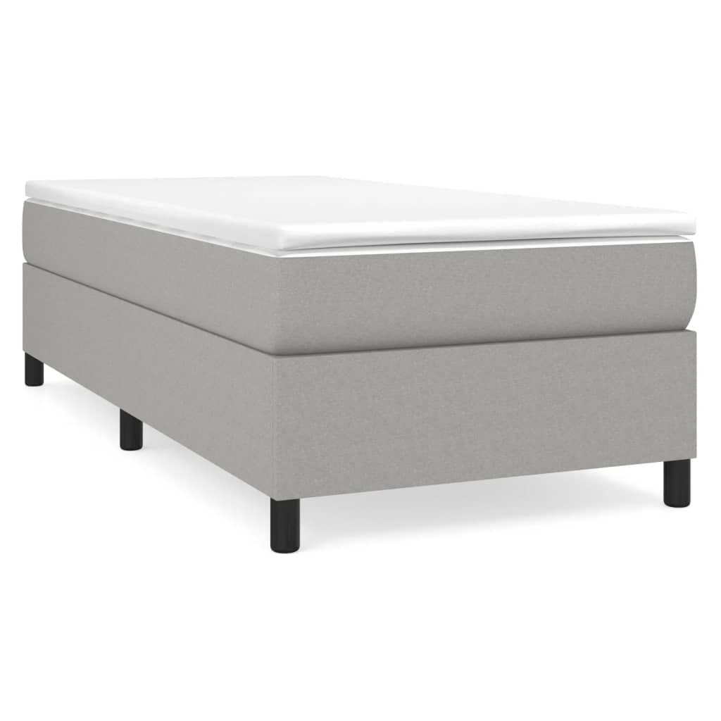 Boxspring sengeramme Lysegrå 100x200 cm Stof