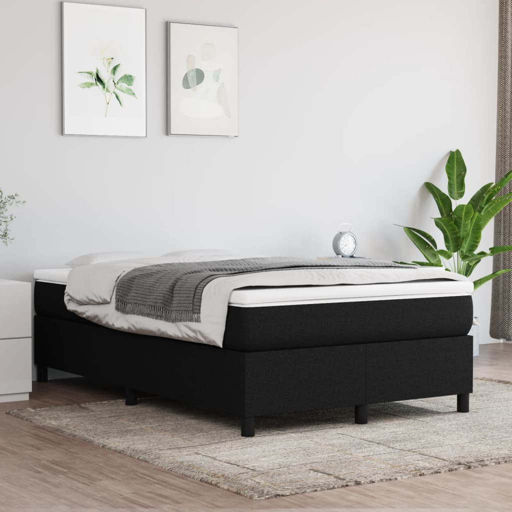 Boxspring sengeramme Sort 120x200 cm Stof billede