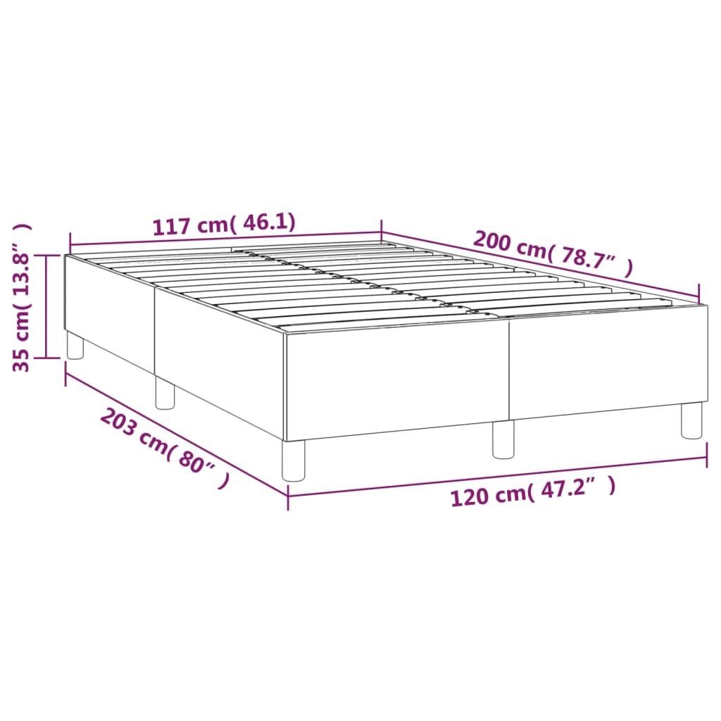 Boxspring sengeramme Mørkebrun 120x200 cm Stof