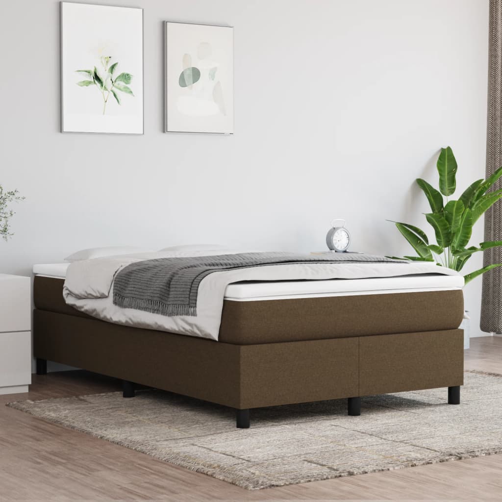 Boxspring sengeramme Mørkebrun 120x200 cm Stof