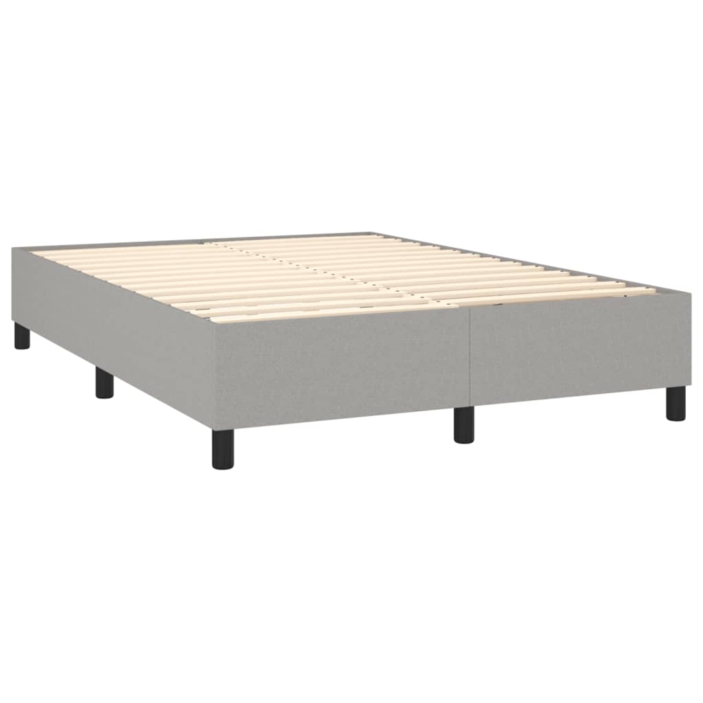 Boxspring sengeramme 140x190 cm stof lysegrå