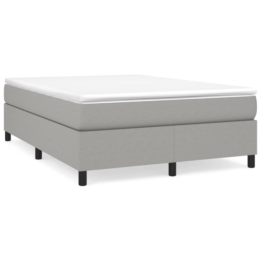 Boxspring sengeramme 140x200 cm stof lysegrå