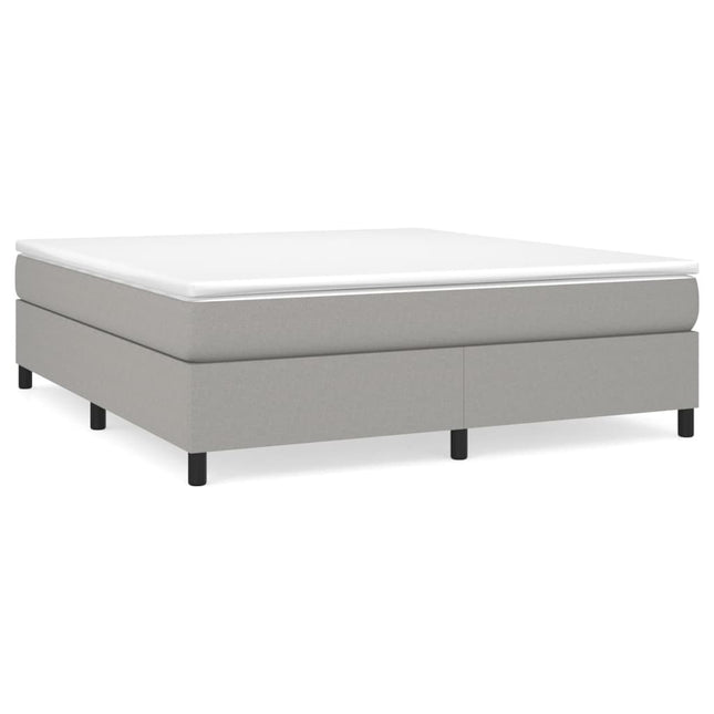 Boxspring sengeramme 160x200 cm stof lysegrå