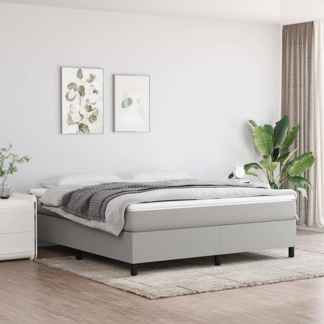 Boxspring sengeramme 160x200 cm stof lysegrå