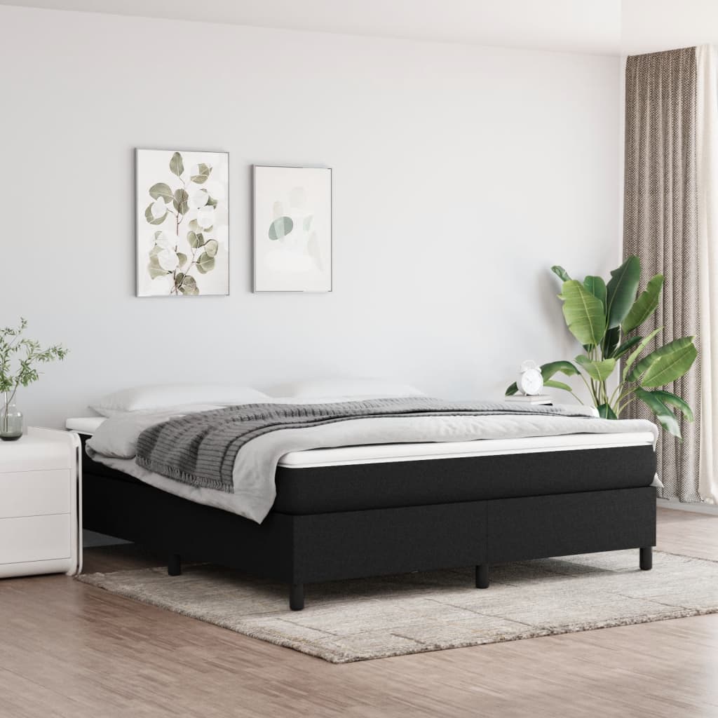 Boxspring sengeramme 160x200 cm stof sort
