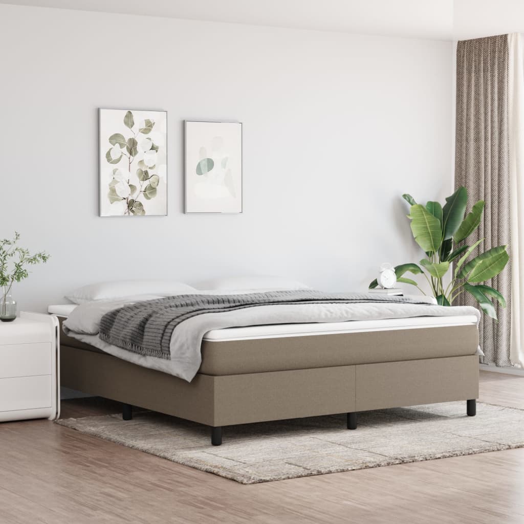 Boxspring sengeramme 160x200 cm stof gråbrun