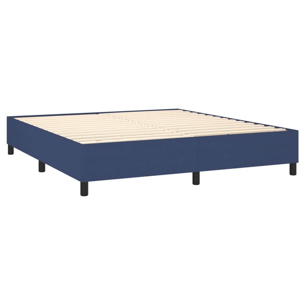 Boxspring sengeramme 160x200 cm stof blå