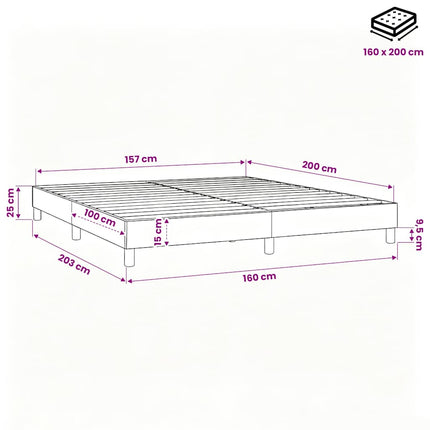 Boxspring sengeramme Grøn 160x200 cm Stof
