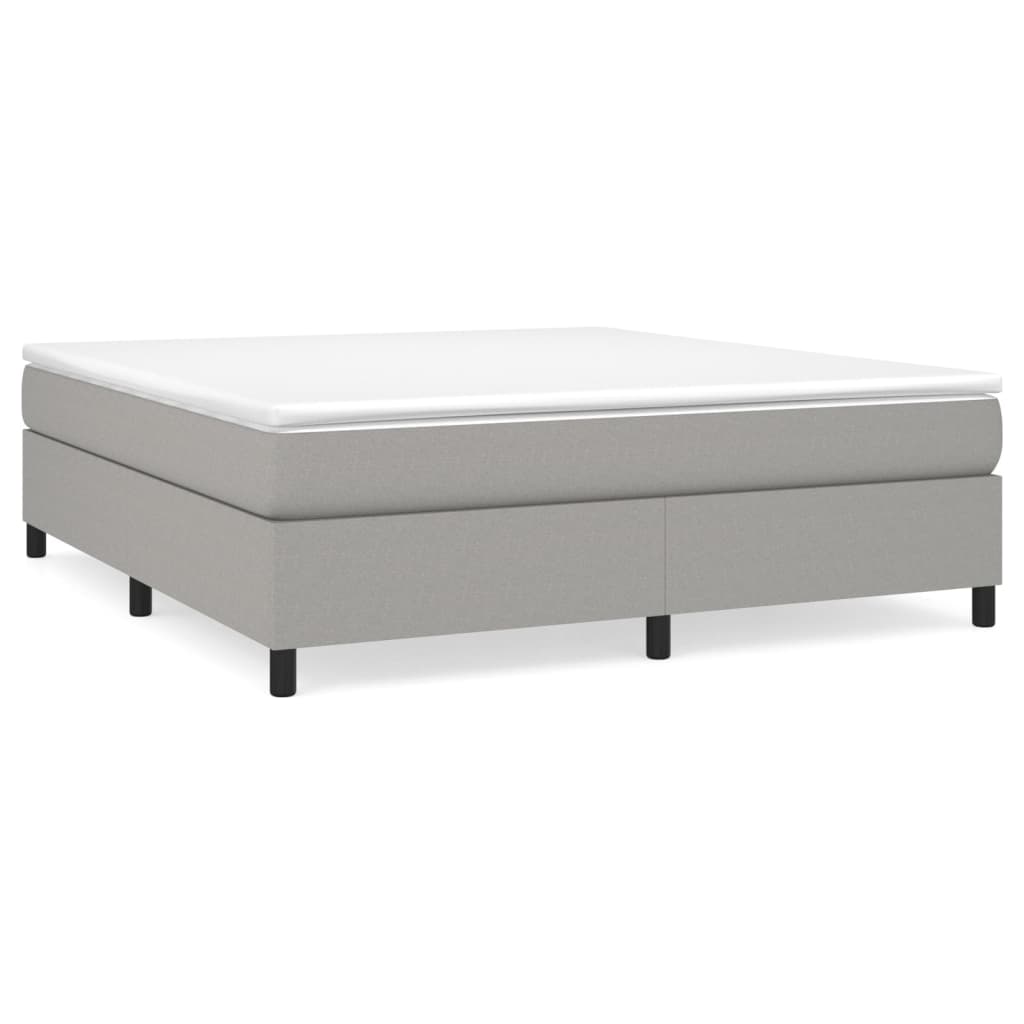 Boxspring sengeramme 180x200 cm stof lysegrå