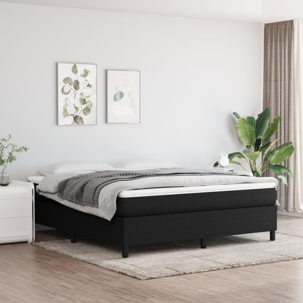 Boxspring sengeramme 180x200 cm stof sort billede