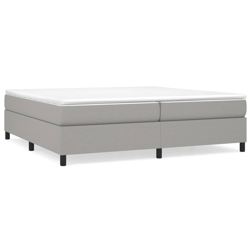 Boxspring sengeramme 200x200 cm stof lysegrå