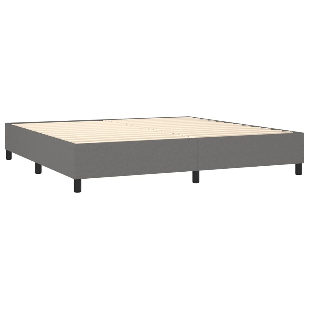 Boxspring sengeramme 200x200 cm stof mørkegrå