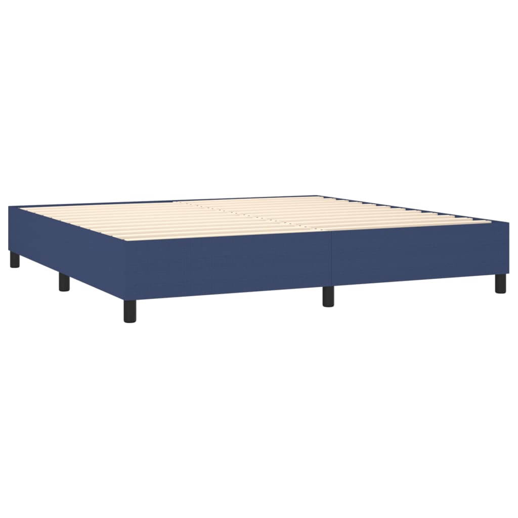 Boxspring sengeramme 200x200 cm stof blå