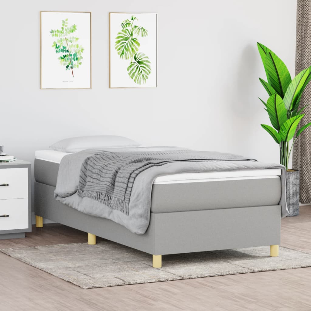 Boxspring sengeramme Lysegrå 80x200 cm Stof billede