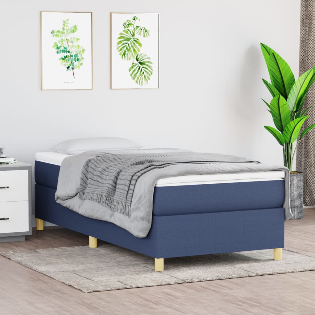 Boxspring sengeramme 80x200 cm stof blå billede
