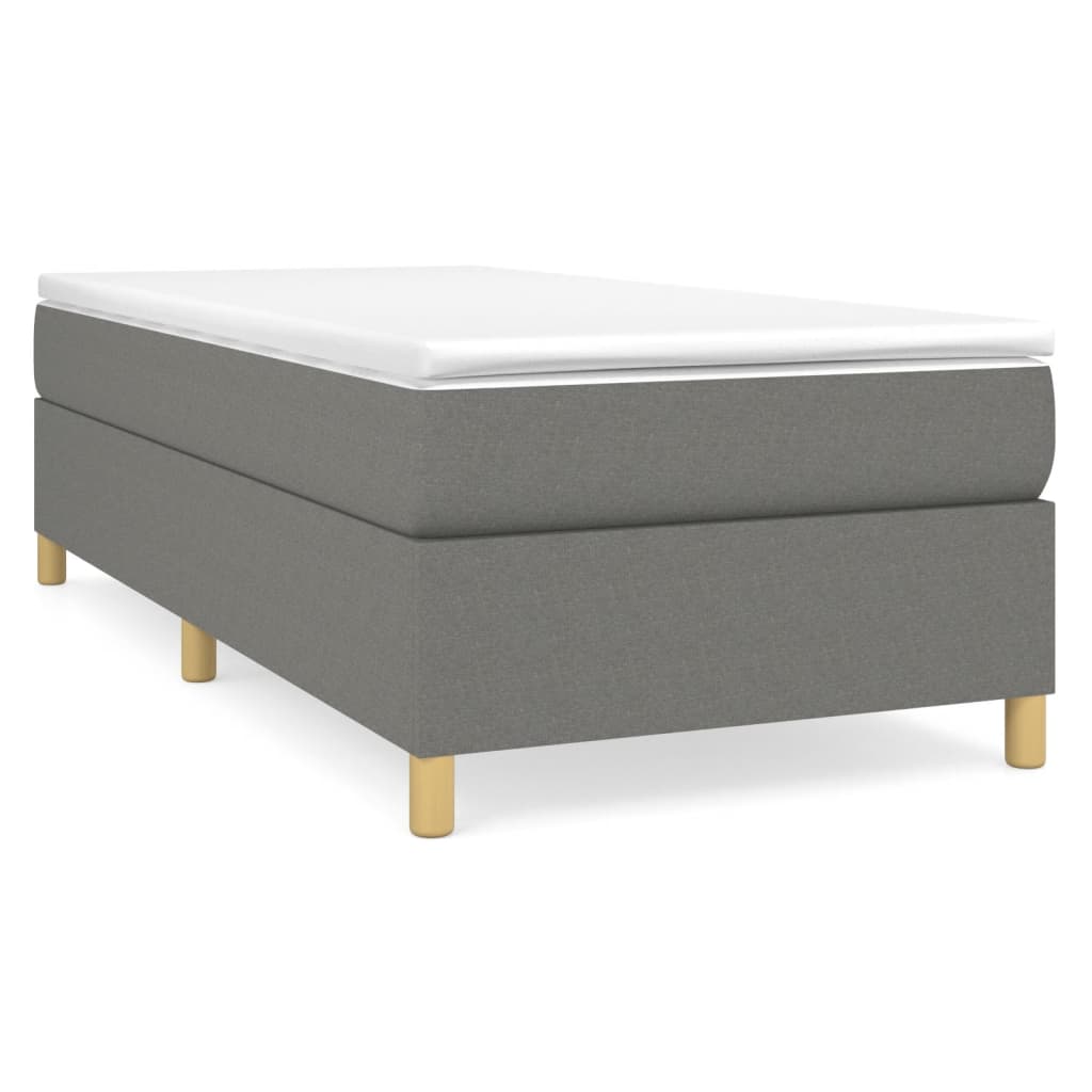 Boxspring sengeramme Mørkegrå 90x190 cm Stof