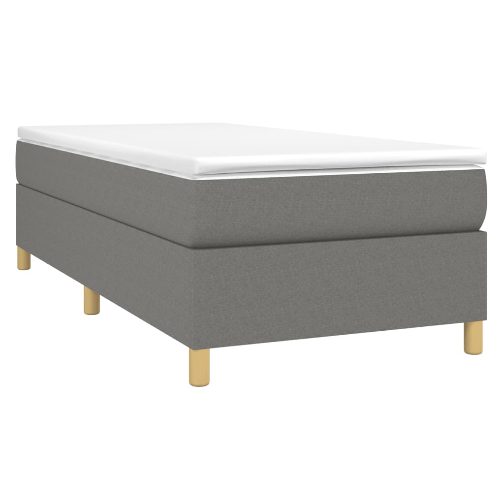 Boxspring sengeramme Mørkegrå 90x190 cm Stof