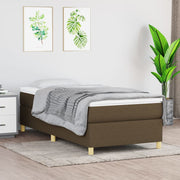 Boxspring sengeramme Mørkebrun 90x190 cm Stof
