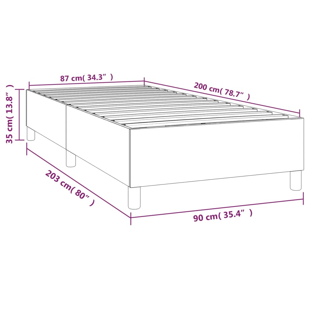 Boxspring sengeramme 90x200 cm stof gråbrun