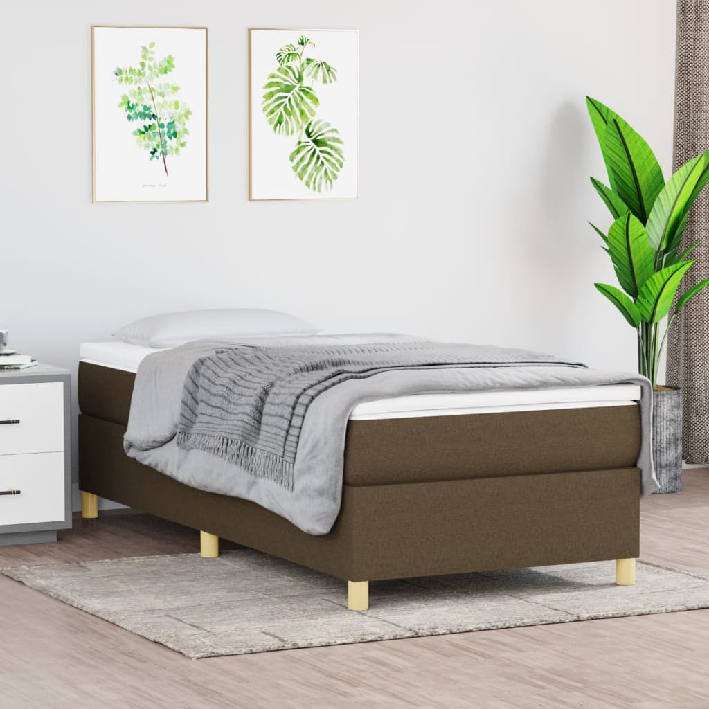 Boxspring sengeramme Mørkebrun 100x200 cm Stof