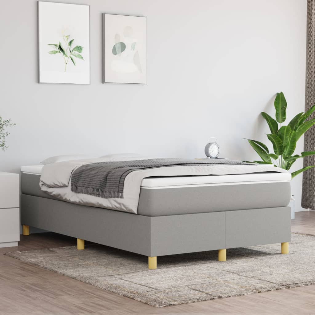 Boxspring sengeramme Lysegrå 120x200 cm Stof billede