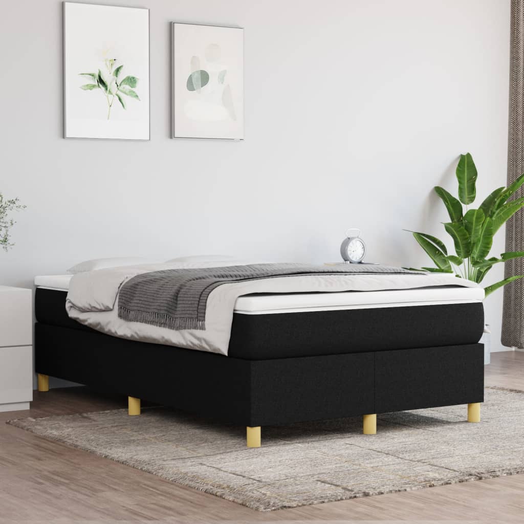 Boxspring sengeramme Sort 120x200 cm Stof billede