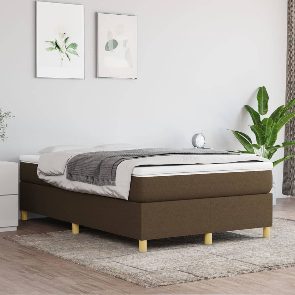 Boxspring sengeramme Mørkebrun 120x200 cm Stof billede
