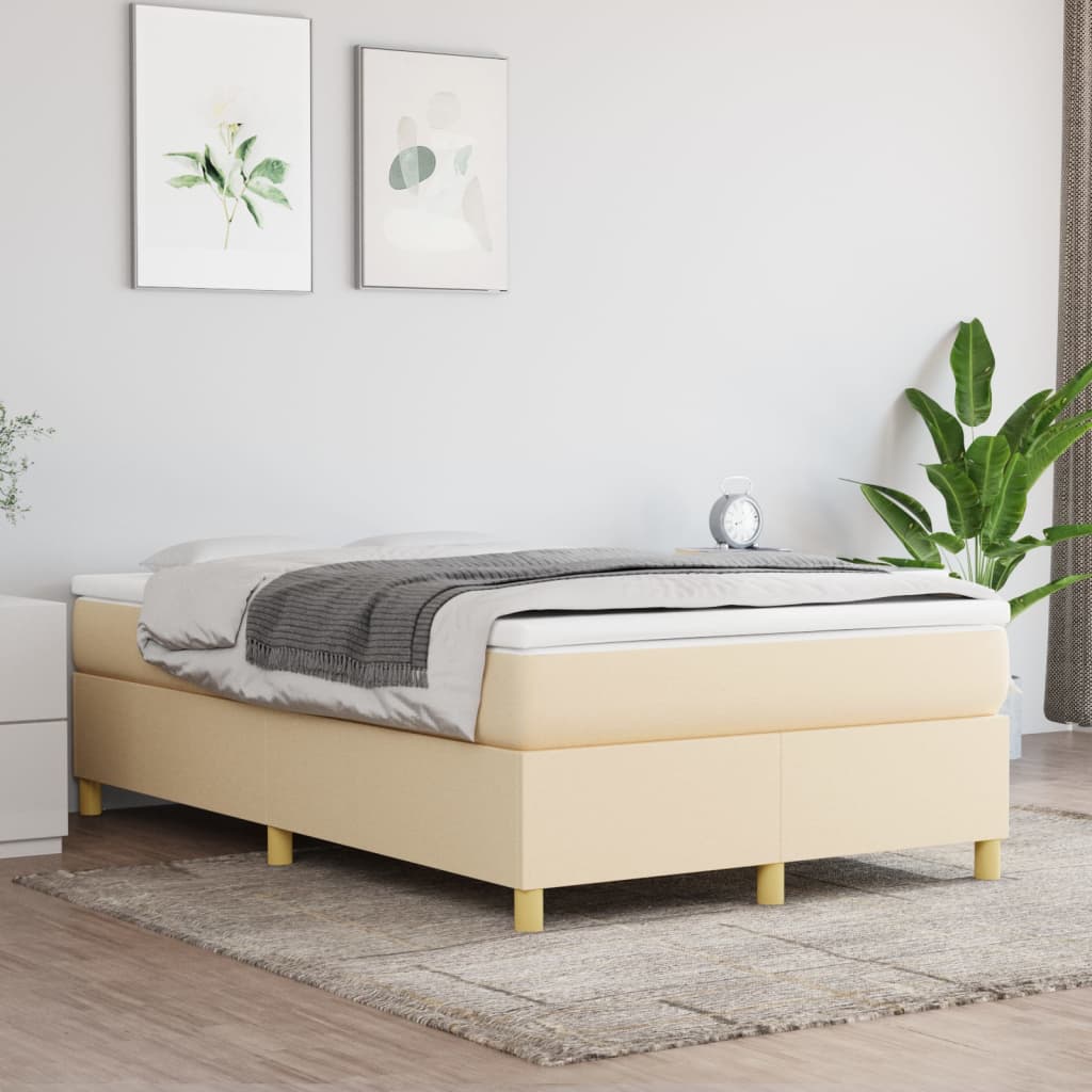 Boxspring sengeramme Creme 120x200 cm Stof