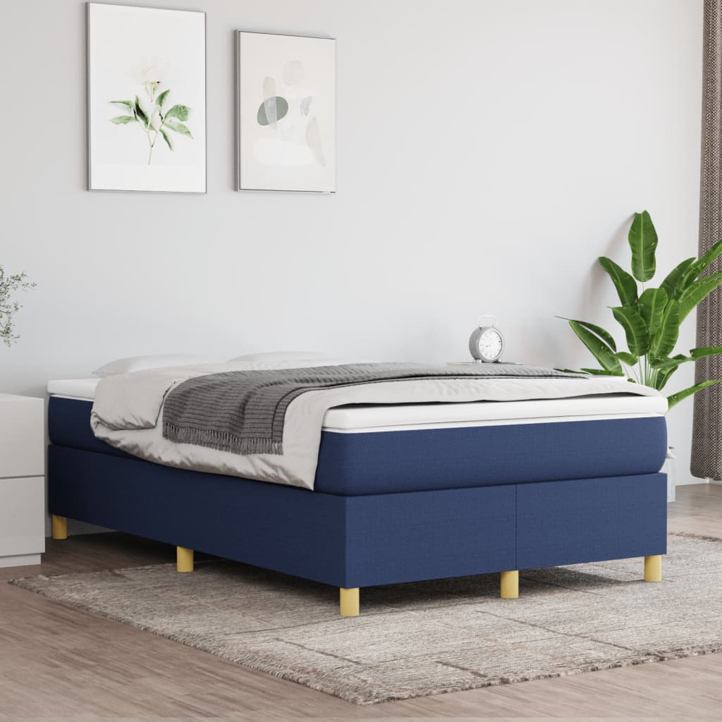 Boxspring sengeramme 120x200 cm stof blå billede